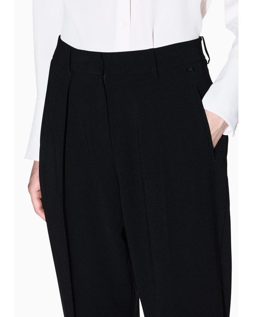 ARMANI EXCHANGE Black Pleated Track Pants