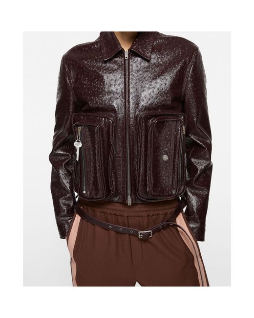 Acne Brown Long-Sleeved Leather Jacket