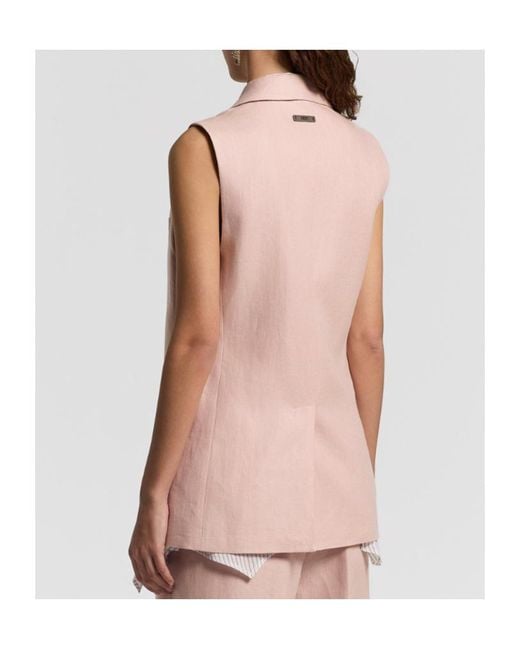 Peserico Pink Buttoned Sleeveless Jacket