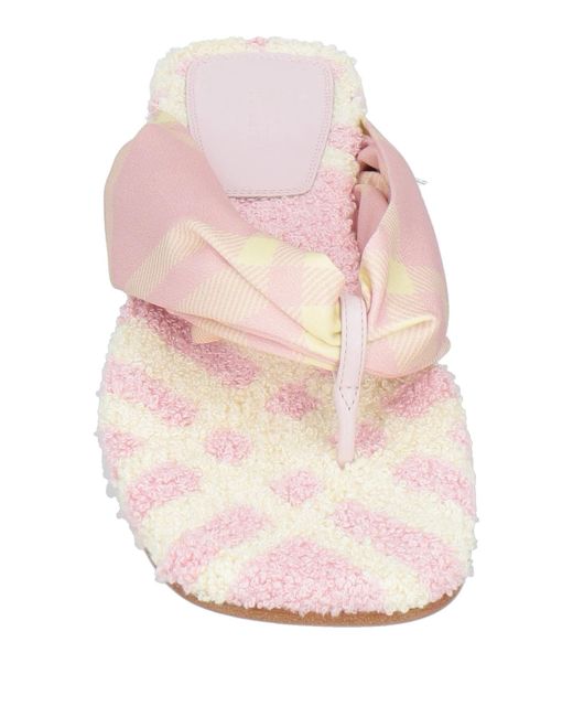 Burberry Pink Checkered Flip Flops
