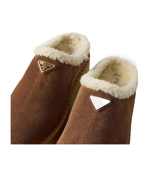 Prada Brown Simple Mules