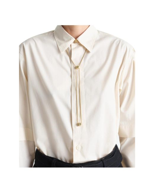 Lemaire White Double Bead Detailed Necklace