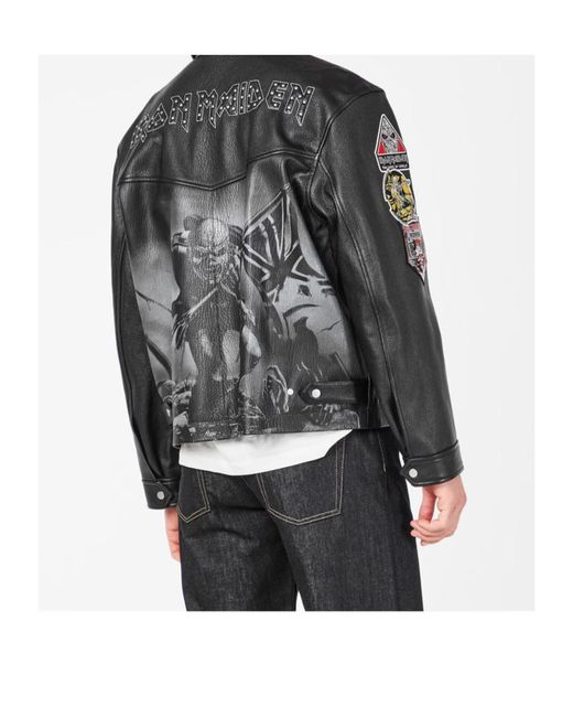 Represent Black X Iron Maiden Trooper Leather Jacket for men
