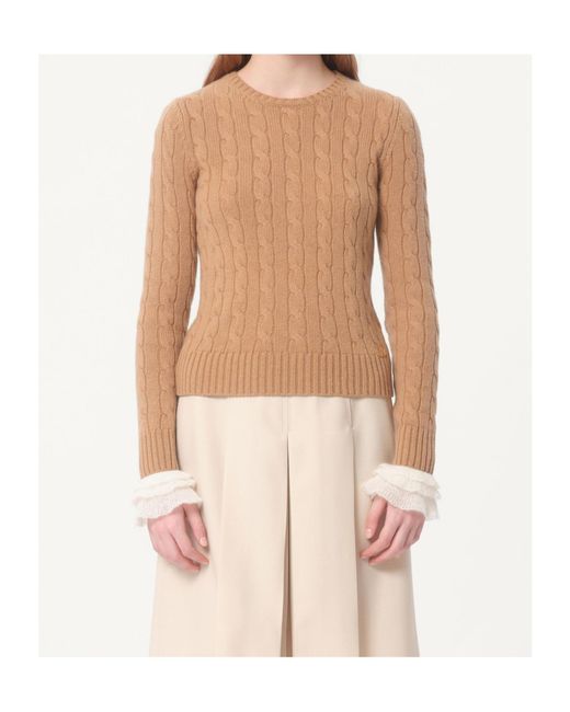 Valentino Natural Crewneck Long-Sleeved Jumper