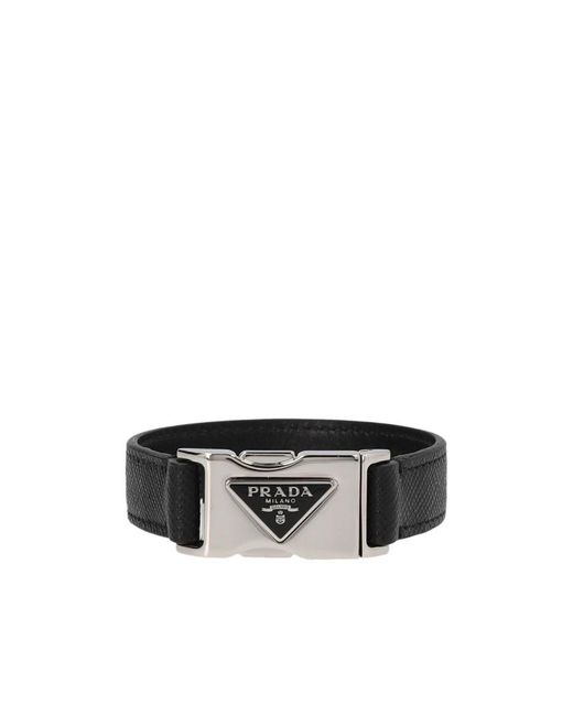 Prada Black Saffiano Bracelet for men