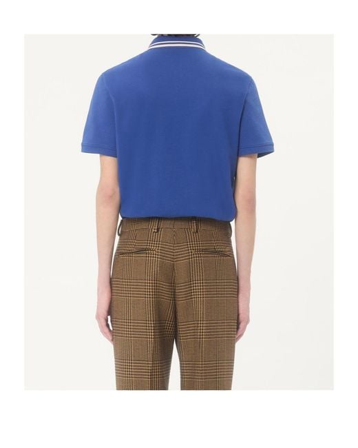 Valentino Blue Logo Embroidered Short-Sleeved Polo Shirt for men