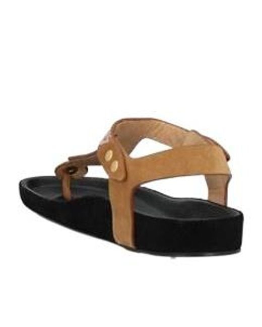 Isabel Marant Brown Multicolour Thong Sandals