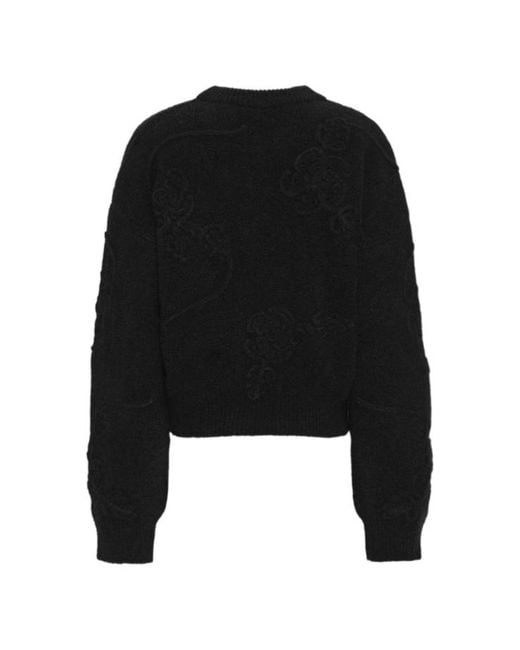 ROTATE BIRGER CHRISTENSEN Black 3D Flower Knit