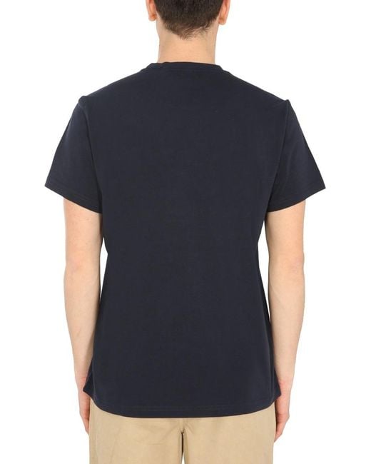 Aspesi Blue Silenzio Logo T-Shirt for men