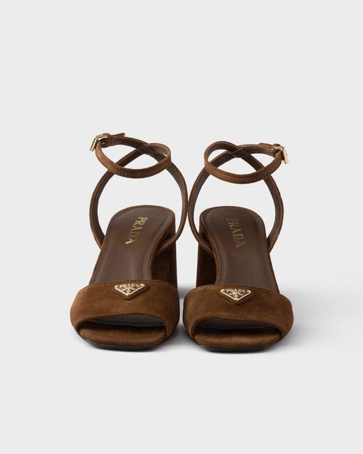 Prada Brown Suede Sandals