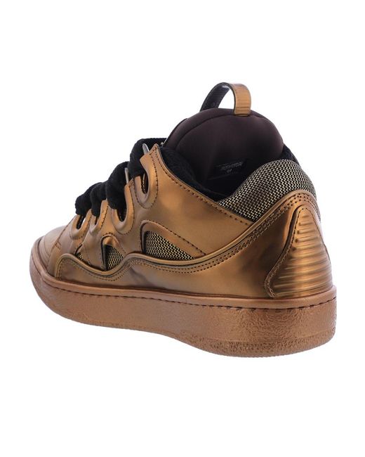 Lanvin Brown Tie Low-Top Sneakers