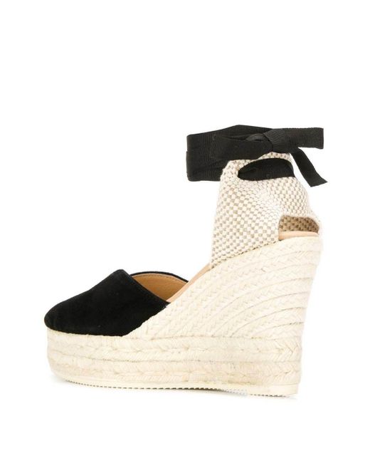 Manebí Black Manebí Wrap-Tie Wedge Espadrilles