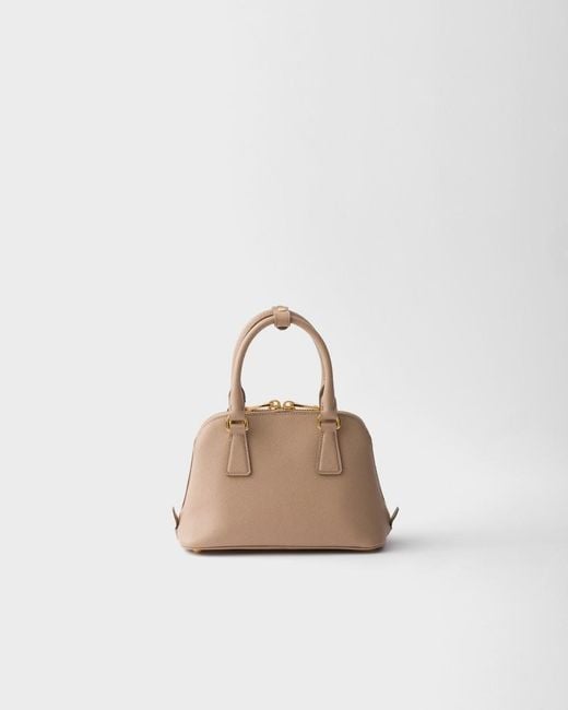 Prada Natural Zip-Up Top Handle Bag