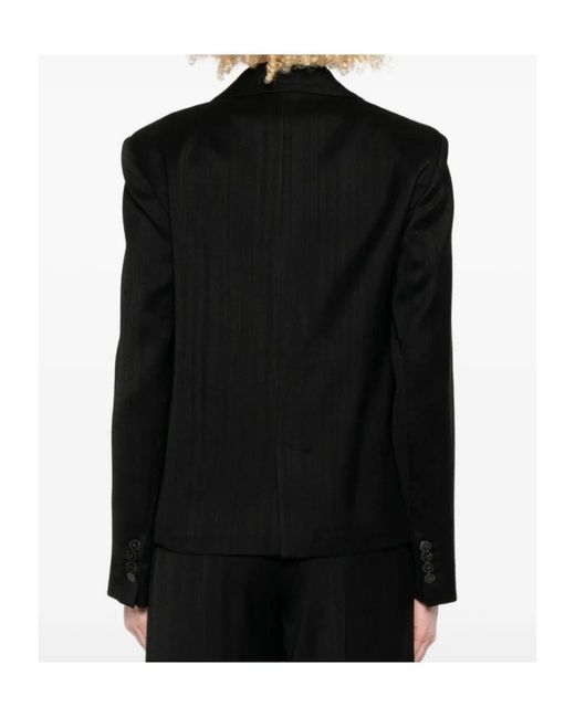 Forte_forte Black Pinstripe Single-Breasted Blazer