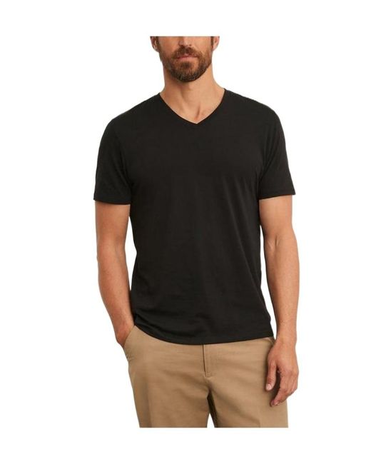 Vince Black V-Collar Short-Sleeved T-Shirt for men