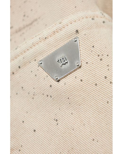 M I S B H V Natural Logo Plaque Distressed Jacket for men