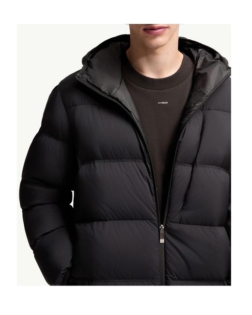 Moncler Black Poitevin Hooded Short Down Jacket for men