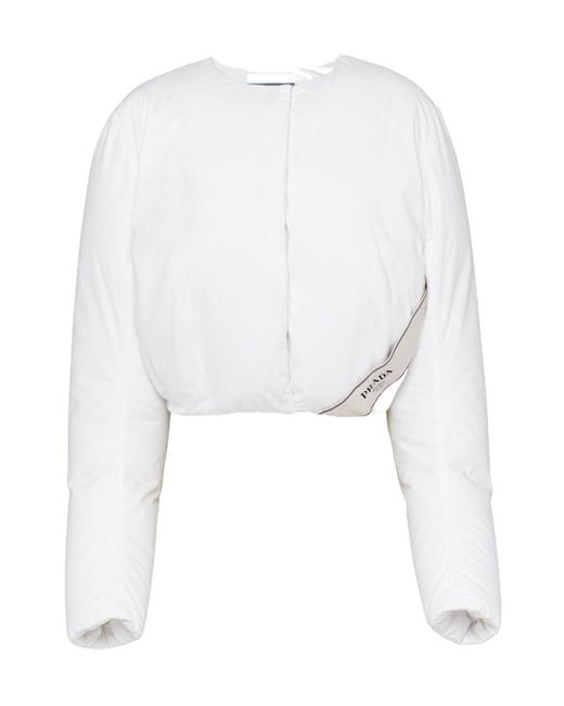 Prada White Cotton Down Jacket
