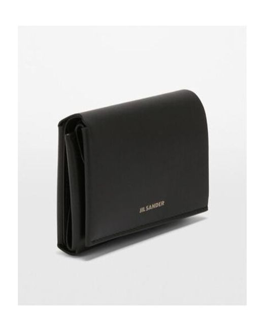 Jil Sander Black Logo-Embossed Tri-Fold Wallet for men