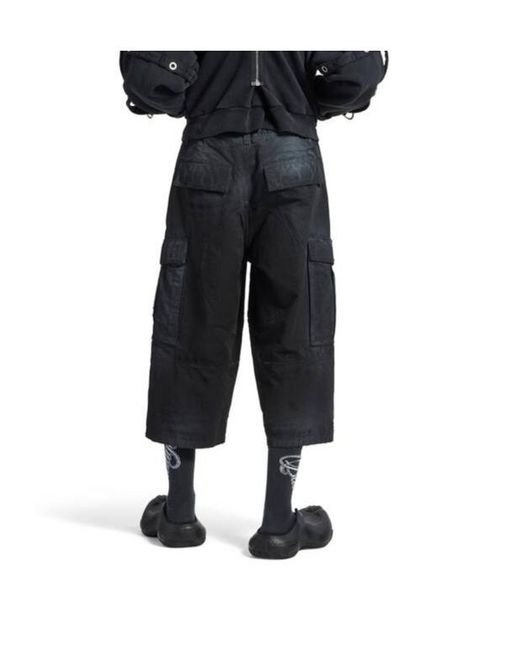Balenciaga Blue Cropped Cargo Pants for men