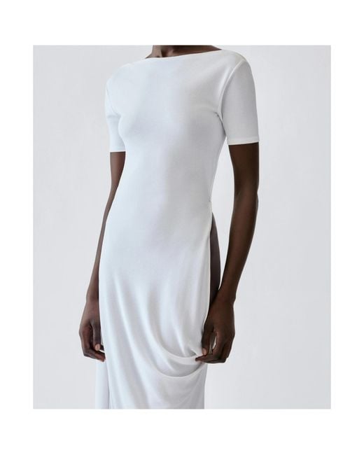 Jacquemus White The Sole Asymmetrical Slit Dress