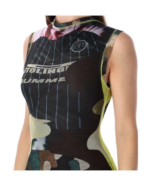 OTTOLINGER Black Printed Mesh Long Dress