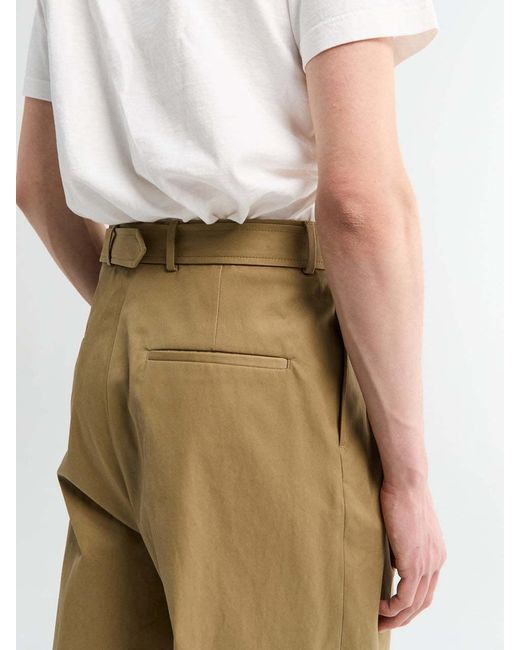 Dries Van Noten Natural Preaches Pleated Belted Pants for men
