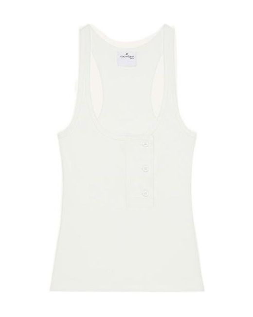 Courreges White Courrèges Oblique 90's Racerback Tank Top