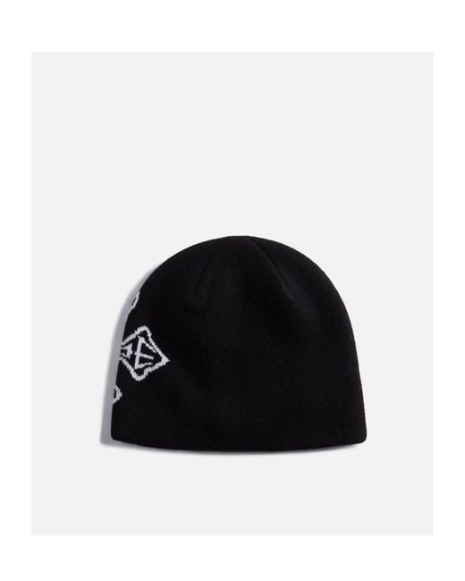Rhude Black Cross Logo Beanie Hat for men
