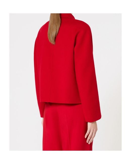 Max Mara Red Wool And Cashmere Jacket