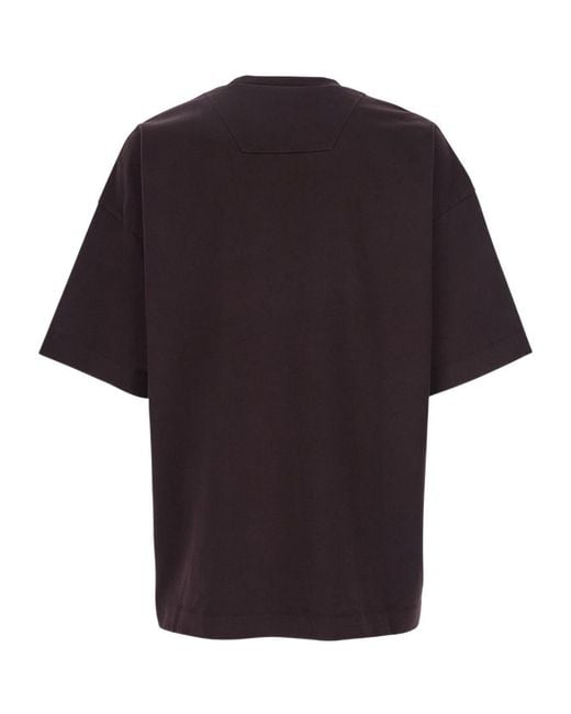 Juun.J Black Juun J Logo Embroidered Loose T-Shirt for men