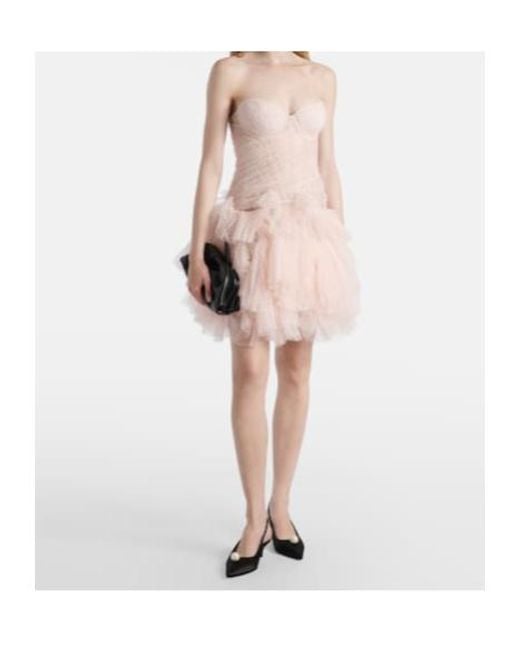 Maria Lucia Hohan Pink Dewi Ruffled Minidress