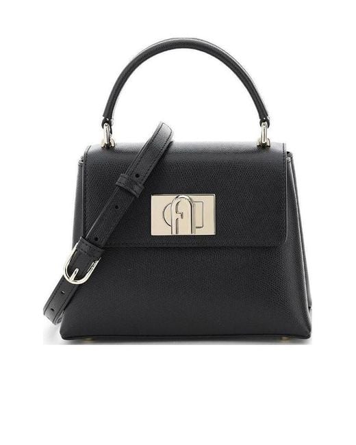 Furla Black 1927 Twist-Lock Mini Tote Bag