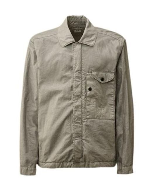 C P Company Green Embroidered-Logo Jacket for men