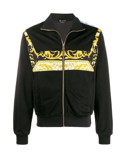 Versace Black Barocco Logo Print Jacket for men