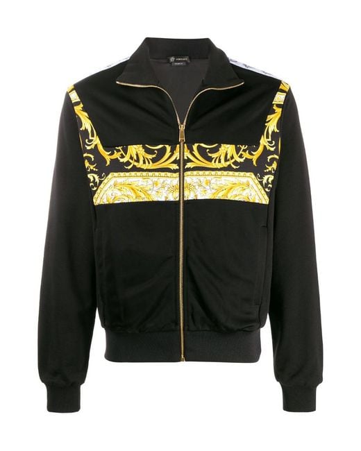 Versace Black Barocco Logo Print Jacket for men