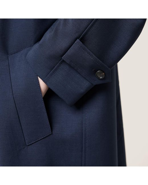 Miu Miu Blue Button-Up Long Coat