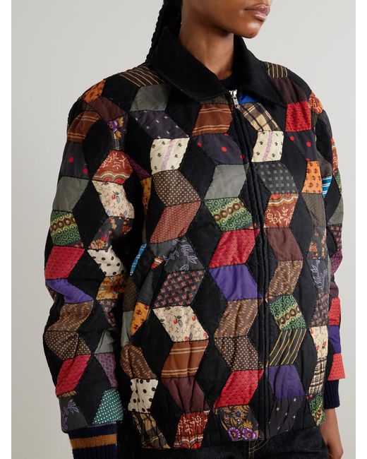 Sea Multicolor Patchwork Quilted Jacket
