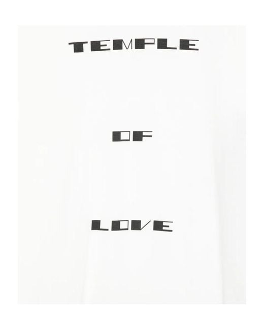 Rick Owens White Temple Jumbo Short-Sleeve T-Shirt