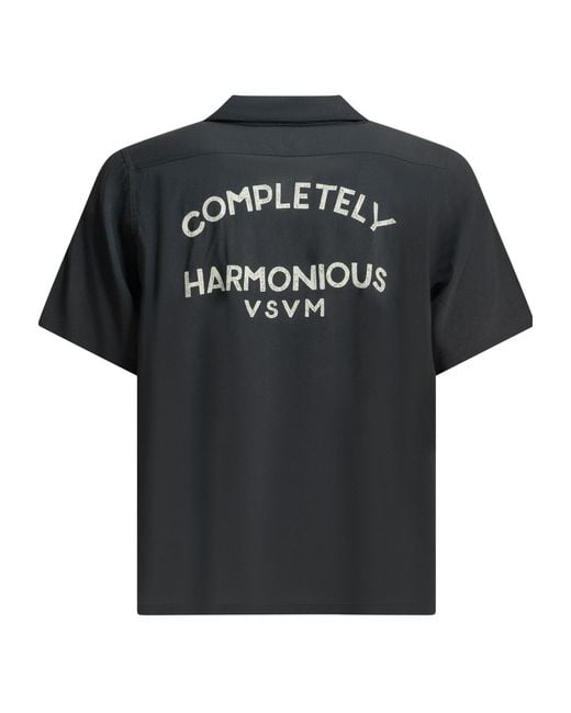 Visvim Black Judd Embroidered Camp-Collar Shirt for men