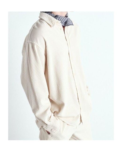 American Vintage White Corduroy Shirt for men