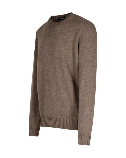 Gran Sasso Brown Crewneck Knitted Jumper for men