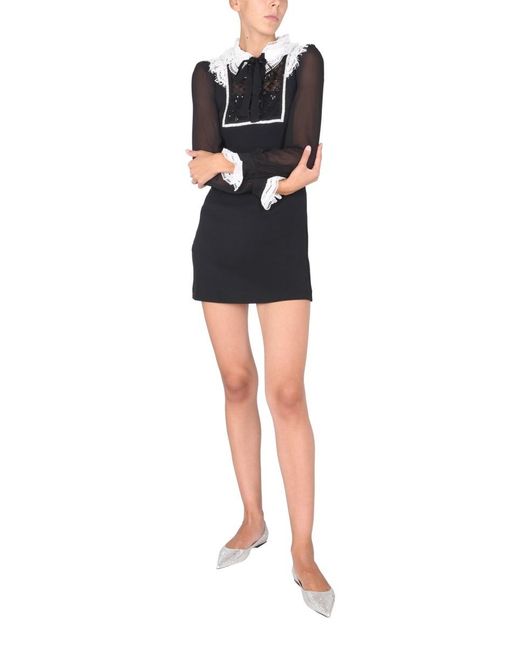 Self-Portrait Black Diamante Mini Dress