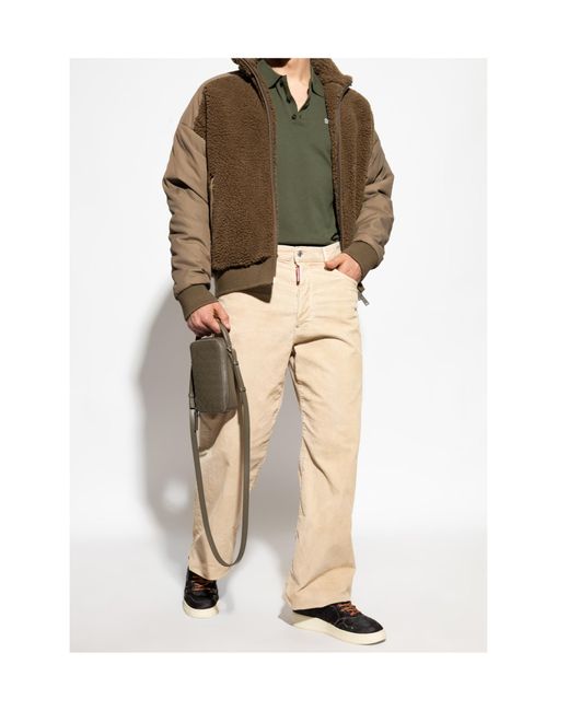 DSquared² Brown Icon Logo High-Neck Fleece Jacket for men