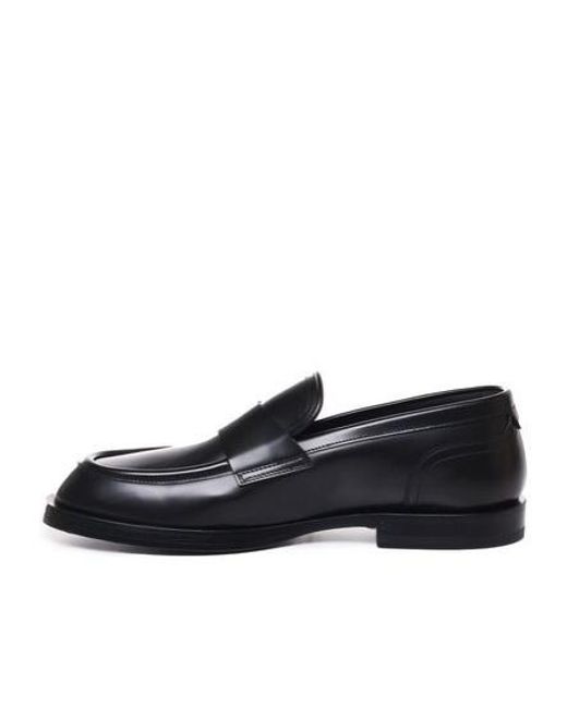 Dolce & Gabbana Black Round Toe Loafers for men