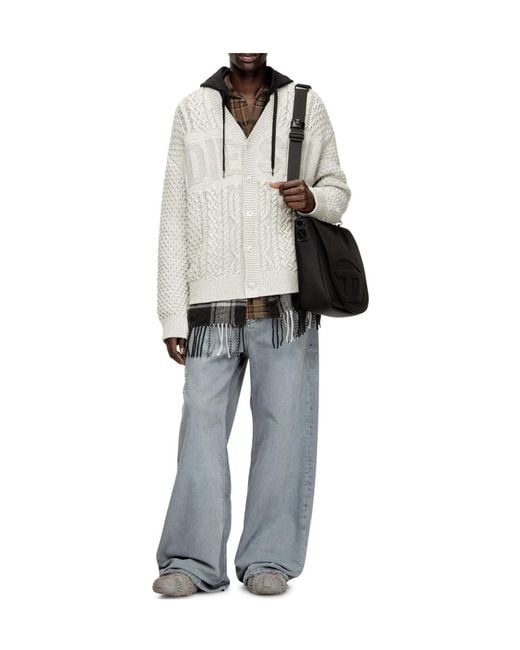 DIESEL White Casual Styling Cardigan for men