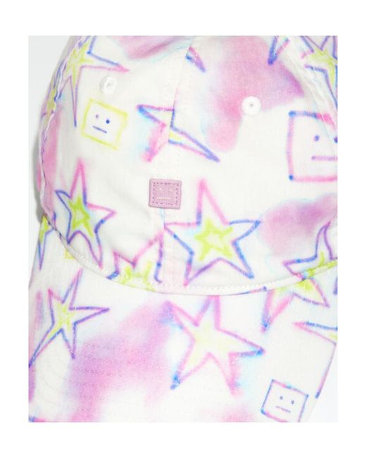 Acne White Logo-Appliqué Graphic-Print Baseball Cap for men