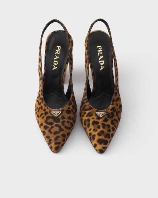 Prada Brown Printed High-Heeled Sandals