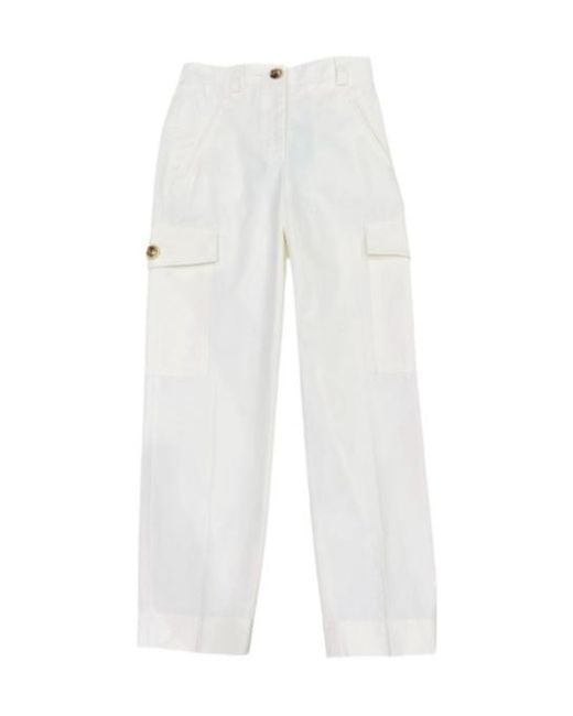 Twinset White Pressed-Crease Trousers