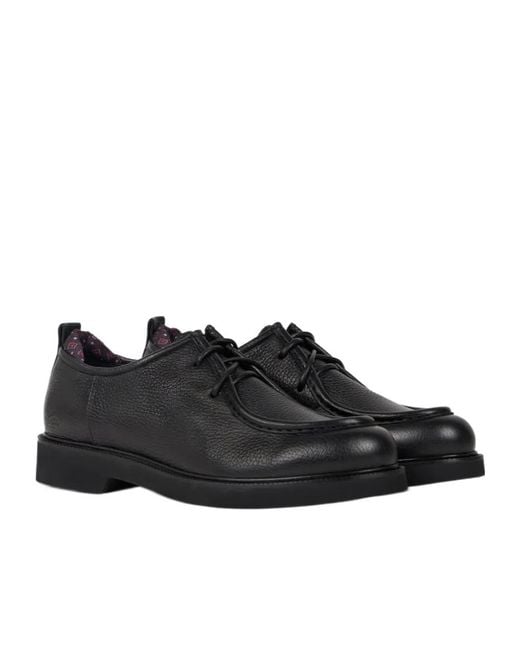 Etro Black Leather Lace-Up Shoes for men